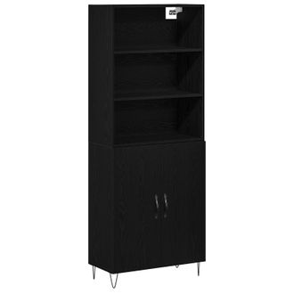Berkfield Home Highboard Black Oak 69.5x34x180 cm Engineered Wood