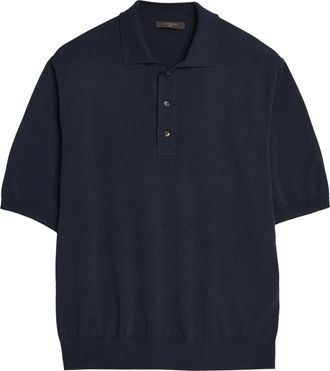 Zanone Blue Relaxed Fit Lightweight Polo Shirt