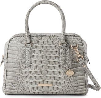 Brahmin Marissa Croc Embossed Leather Satchel in Dove Alden Road at Nordstrom
