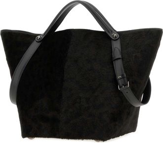Maison Margiela Womens Dress-Age Tote Black Leather