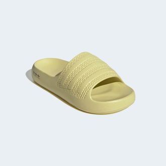 adidas Badesandale ADIDAS ORIGINALS AYOON ADILETTE, Damen, Gr. 39, powder gelb, powder gelb, core schwarz, Synthetik, Schuhe Badesandale, Badelatschen