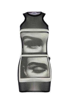 Jean Paul Gaultier Printed Tulle Mini Dress