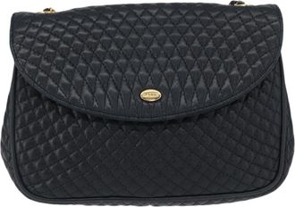 Bally Vintage Chain Quilted Leather Leather Shoulder Bag Bag (Pre-Owned)