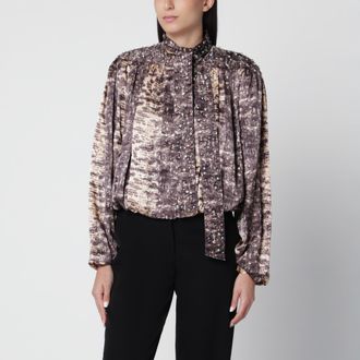 Isabel Marant Beige Laraya blouse in silk with python print