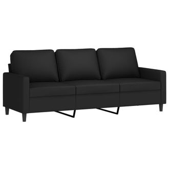 vidaXL Sof&aacute; De 3 Plazas Terciopelo Negro 180 Cm Vidaxl
