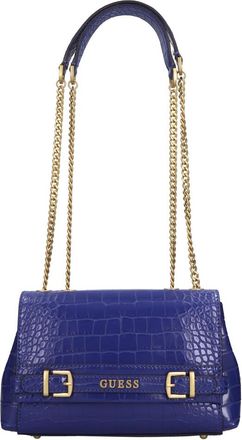 Guess Tassen, Dames, Blauw, ONE Size, Sestri Schoudertas met Croco-Print