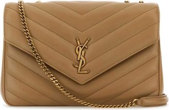 Saint Laurent Camel Leather Large Lou Lou Shoulder Bag