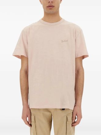 Woolrich T-shirt con logo ricamato - Rosa