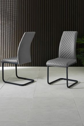 Julian Bowen Xavier High Back Upholstered Dining Chair (Set of 2) in Grey