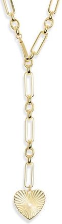 Bracha Emiele Heart Pendant Lariat Necklace in Gold at Nordstrom