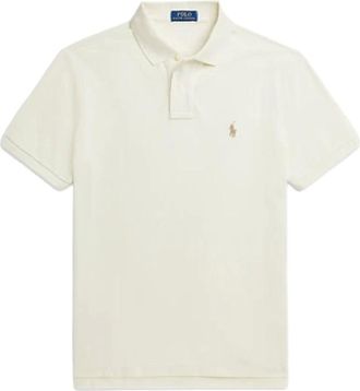 Polo Ralph Lauren Tops, Heren, Beige, S, Katoen, Poloshirt met korte mouwen