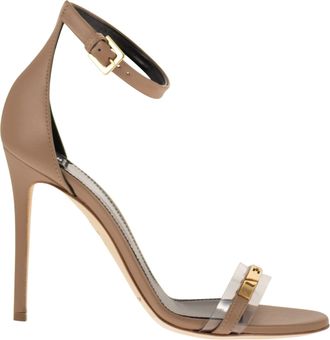 Elisabetta Franchi Ledersandale mit transparentem Einsatz