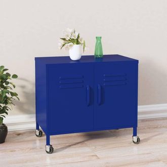 Berkfield Home Storage Cabinet Navy Blue 60x35x56 cm Steel | Size: 60 x 35 x 56 cm