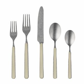 Mepra Fantasia Pewter Flatware Set - 5 Pieces in Turtle Dove at Nordstrom