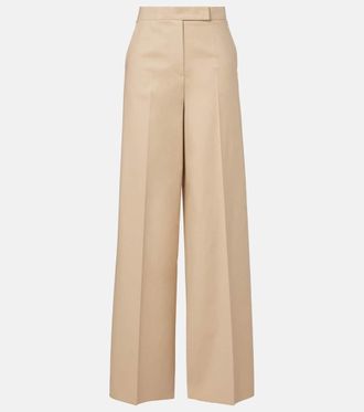 Max Mara Cotton-blend wide-leg pants