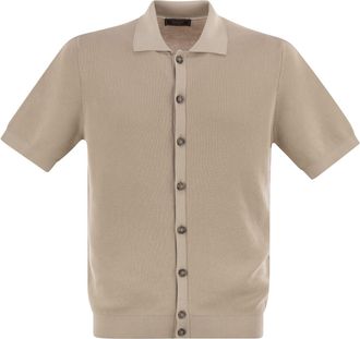 PESERICO Peserico Polo Cardigan In Pure Cotton Yarn