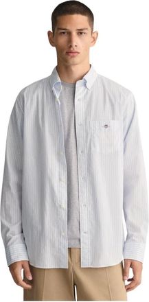 GANT Classic Poplin Shirt - Heren - Casual Overhemden - Blauw - 3XL - Katoen - Overhemden