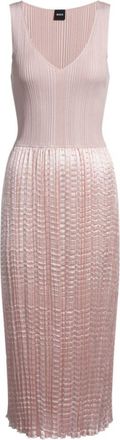 BOSS Knitted dress with lustrous structured skirt
