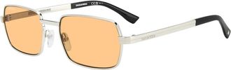 Dsquared2 Rechthoekige Zonnebril - Heren - Zonnebrillen - Grijs - 58 MM - Accessoires