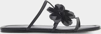Zimmermann Belara Flower-Appliqu&eacute; Leather Sandals