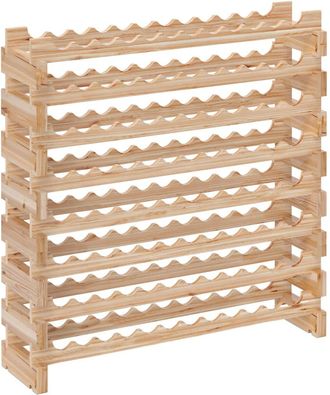 HOMCOM Botellero de vino 114x28x113.5 cm madera natural
