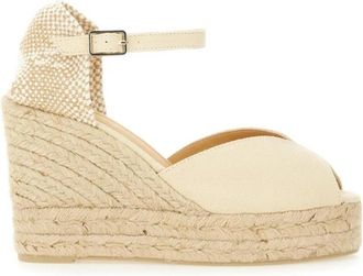 Castaner Bianca Wedge Espadrille Sandaal - Dames - Sleehakken - Beige - 41 EU - Katoen - Schoenen