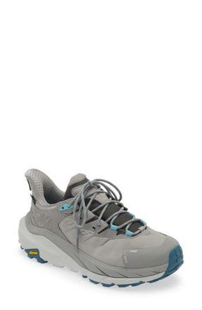 Hoka One One Gender Inclusive Kaha 2 GTX Gore-Tex Waterproof Trail Running Shoe in Sharkskin /Blue Coral at Nordstrom Rack, Size 10