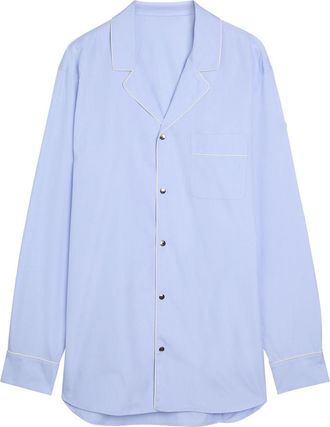 Moncler Logo-appliqu&eacute;d Cotton Shirt - Blue - M