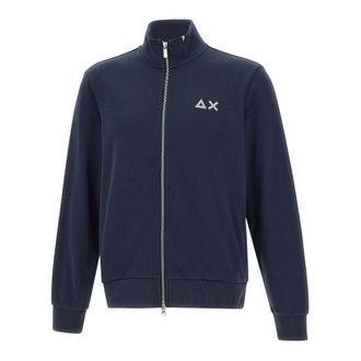 Sun 68 Cotton Zip Sweatshirt - Heren - Vesten met rits - Blauw - S - Katoen - Hoodies & sweatvesten
