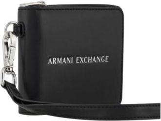 A|X Armani Exchange Medium Zip Around Wallet On A Chain,Black, One Size