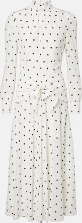 Alessandra Rich Abito midi in seta a pois