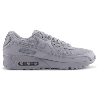 Nike Air Max 90 Textile Leather Mens Low Top Trainers - Wolf Grey - Size:UK 7.5