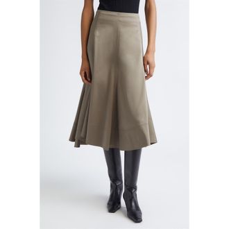 Proenza Schouler Janan Cotton Stretch Sateen Midi Skirt in Dark Flax at Nordstrom, Size 12