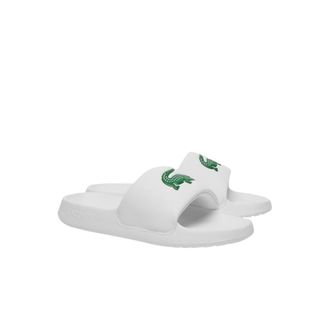 Lacoste Mens Serve Slide 1.0 Sandal, White & Green Croc, 39