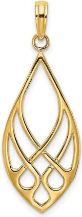 Diamond2Deal 14k Yellow Gold Celtic Knot Teardrop Charm Pendant