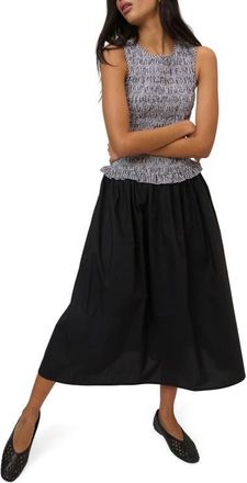 Nobody's Child Drina Gingham Midi Dress in Black at Nordstrom, Size 12