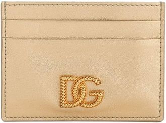 Dolce & Gabbana logo cardholder - women - CALFSKIN/Viscose - One Size - Gold