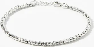 Simons Womens Textured bead silver bracelet