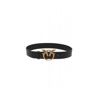 Pinko Love Berry H4 Riem - Dames - Riemen - Zwart - M - Leer - Accessoires