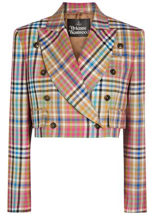 Vivienne Westwood Checked Cropped Wool Jacket - Multicoloured 1 - 44 (UK12 / M)