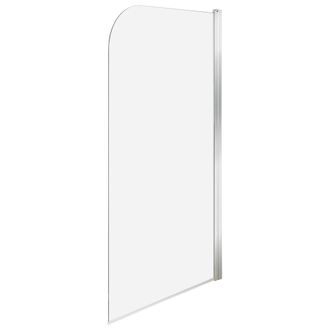 Beliani Mampara De Ducha Minimalista De Vidrio Templado Transparente Ajustable Plateado 140 X 70 Cm Lapan