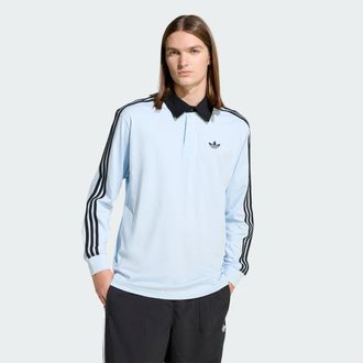 adidas Mens adidas 3-STRIPES RUGBY LONGSLEEVE POLO