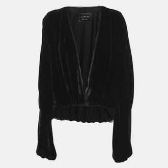 Lanvin Black Velvet Cropped Jackets