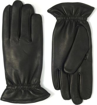 Orciani Nappa Flake Leren Handschoenen - Heren - Handschoenen - Zwart - 9 1/2 IN - Wol - Accessoires