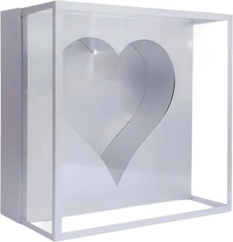 OEM Elegante Recipiente Acr&iacute;lico Con Forma De Coraz&oacute;n - Plateado