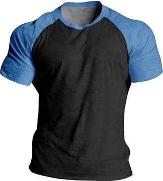 Generic Mens Color-Blocked Short Sleeve T-Shirt - Casual Crewneck Fashion Essential Summer Top (UK, Alpha, XL, Regular, Regular, Color Blocking16)