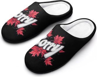 Generic Sorry Canada Womens Cotton Slipper Comfortable Cozy Plush Slippers Anti-Skid Indoor House Closed Toe Shoes