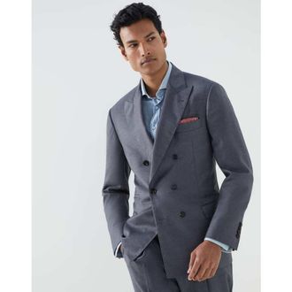 Brunello Cucinelli MenS Medium Grey Wool Double Breasted Blazer, Size 42