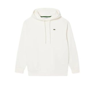 Lacoste Oversized fleece hoodie - Dames - Hoodies - Wit - M - Hoodies & sweatvesten
