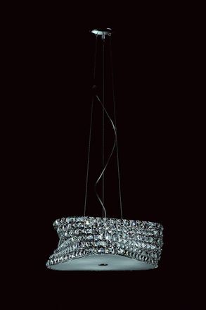 Netlighting Tia 6 Light Ceiling Fitting Chrome Clear Crystal With Frosted Diffuser CFH21113106CLRCH in Grey